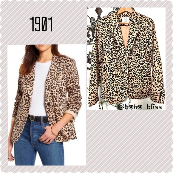 1901 Jackets & Blazers - 1901 Leopard Print One Button Blazer Jacket NEW